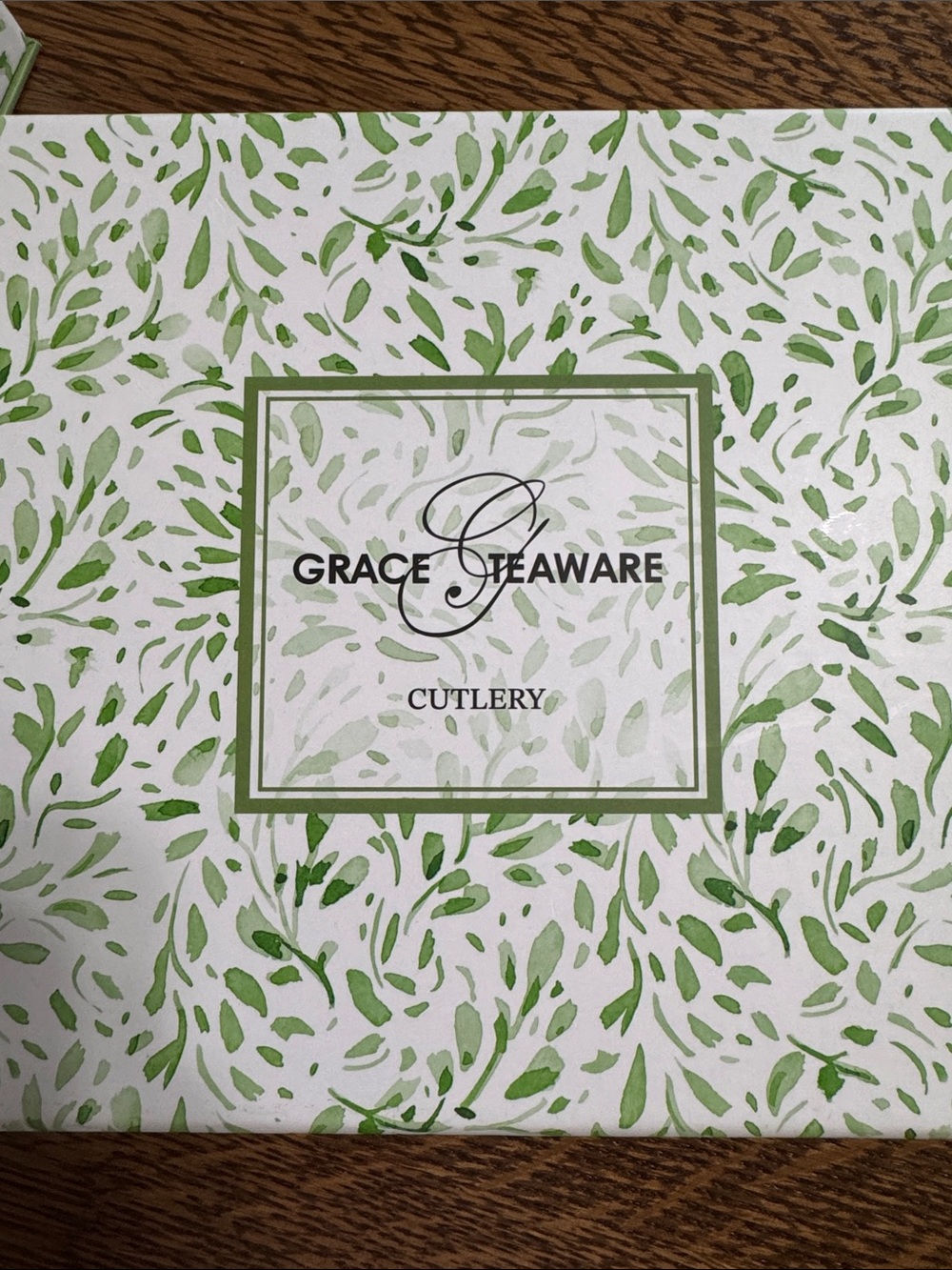 Grace Teaware Green Patterned Salad Serving Set with Forks - Home Dining NIB - Picture 6 of 6